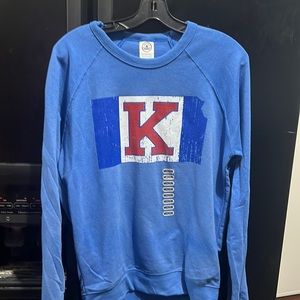 Unisex Crewneck KU Jayhawk K Flag NEW Officially Licensed